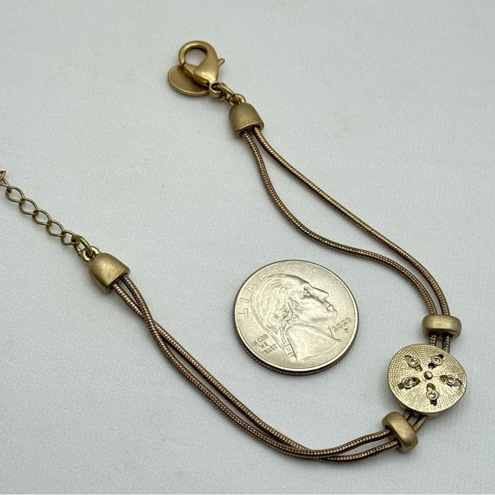 Tommy Bahama Sand Dollar Bracelet Gold Tone Adjustable Resort Timeless